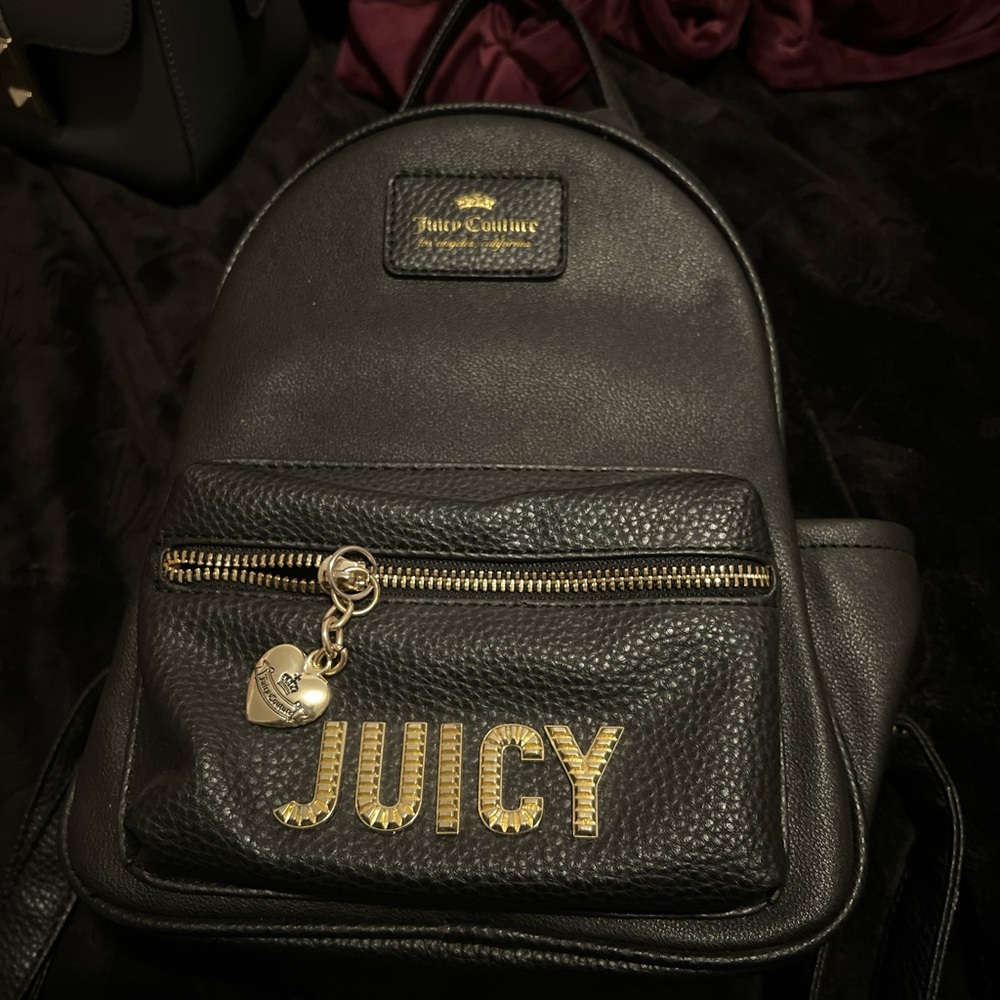 Juicy Couture Black and Gold Logo Backpack